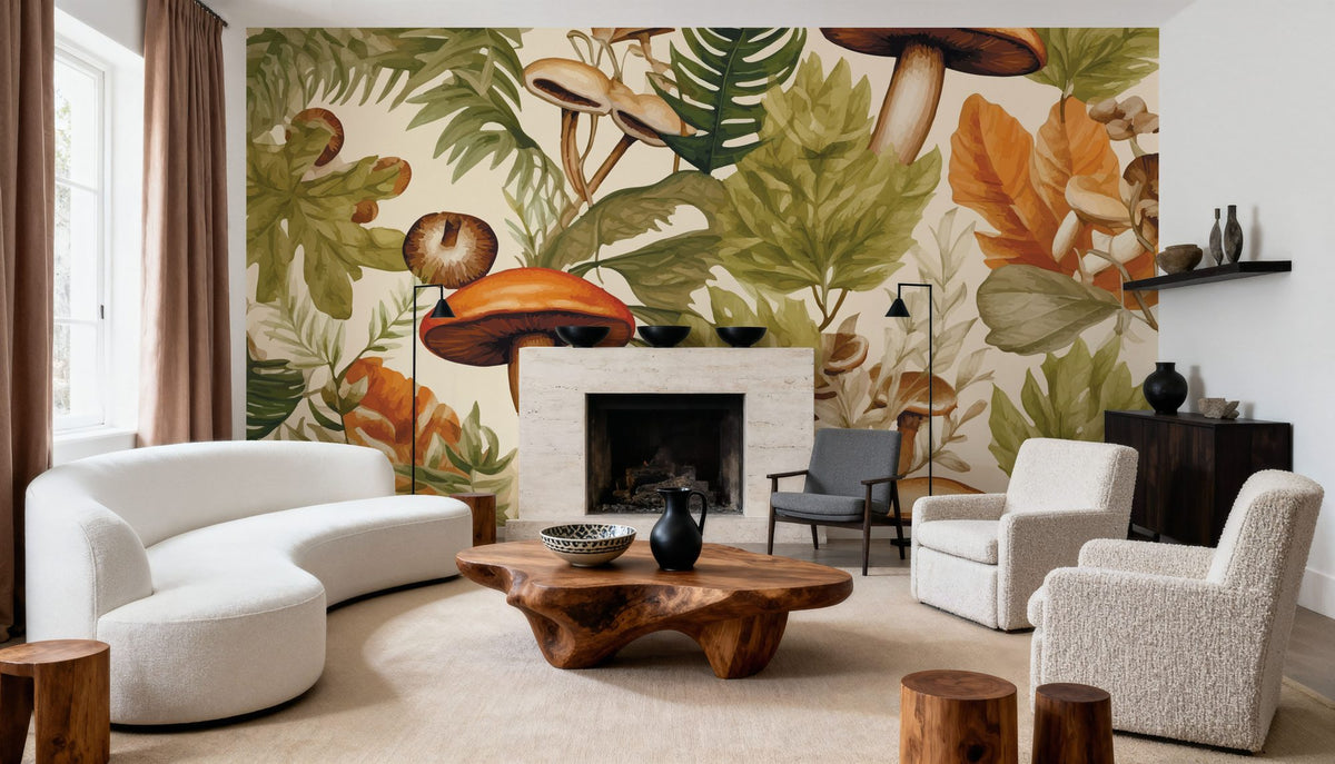 Botanical Wallpaper Mural – Leaf & Plant Wall Mural – Harvest Season wall measurement