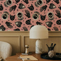 Symbolic Halloween Pink Mural Wallpaper - room preview 03