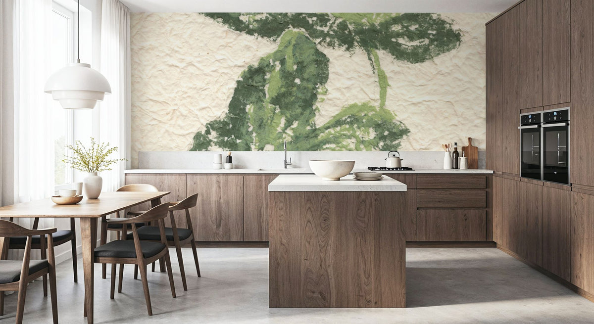 Textile Leaves I Mural Wallpaper - room preview 03