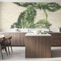 Textile Leaves I Mural Wallpaper - room preview 03
