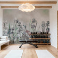 Iris Field Greenish Mural Wallpaper - room preview 03