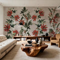 Contemporary Clematis Mural Wallpaper - Purple Tone - room preview 03