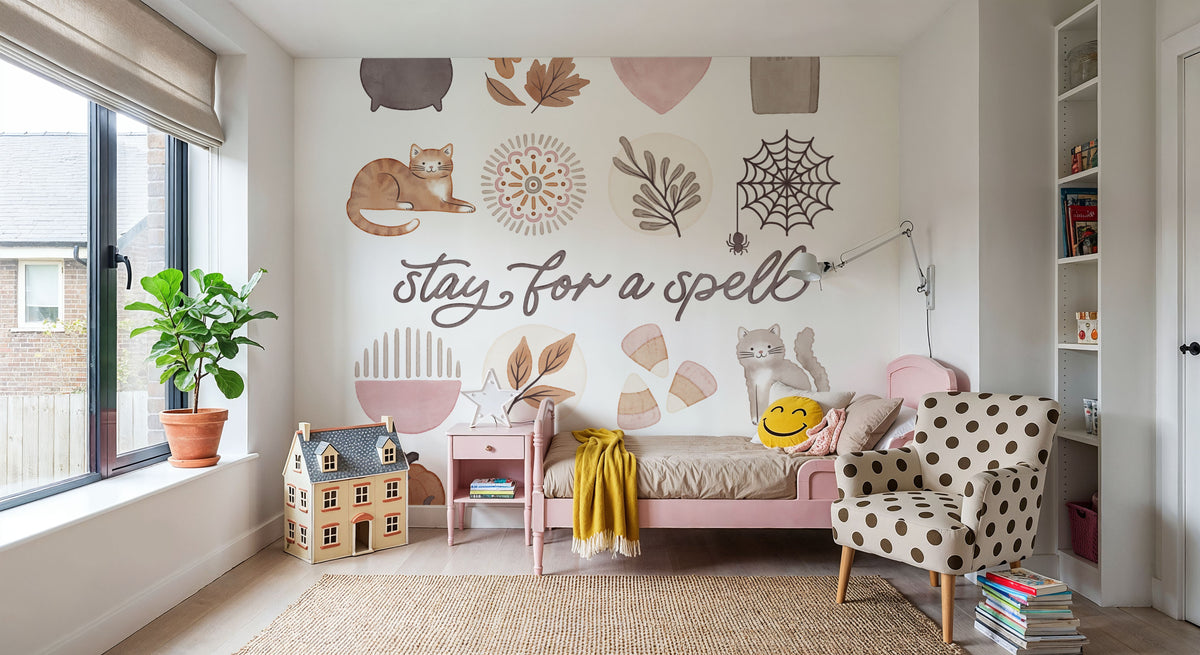 Pumpkins and Paws VI Mural Wallpaper - room preview 03