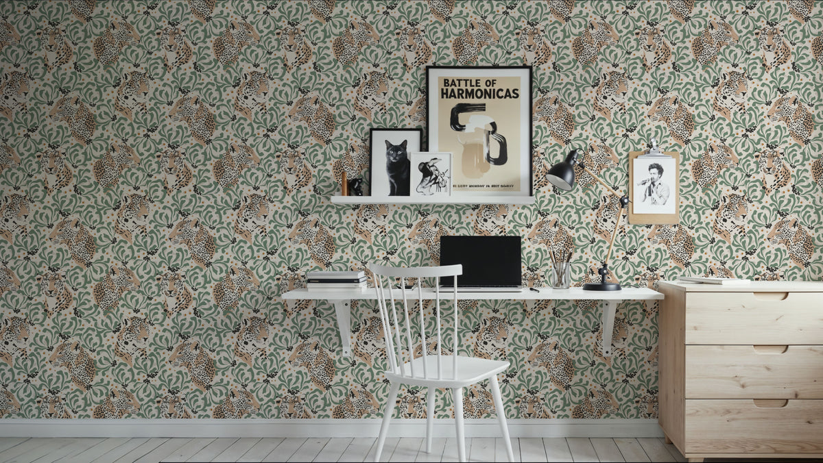 Clouded Leopard Mural Wallpaper - room preview 03