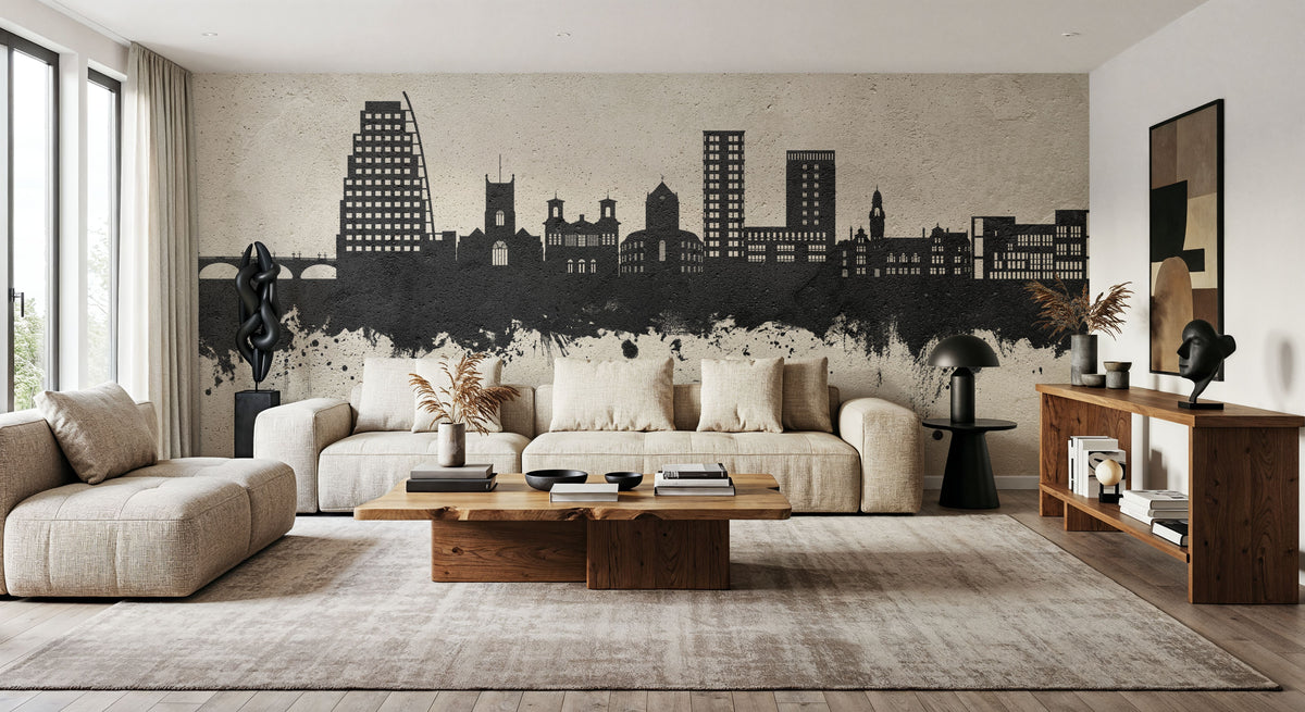Kingston Upon Thames England Skyline Concrete Mural Wallpaper - room preview 03