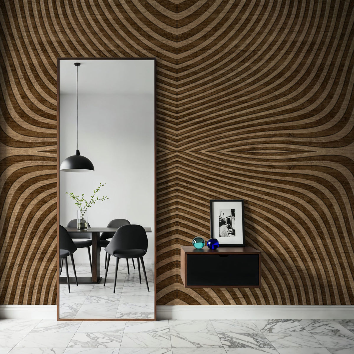 Dwellpaper Bouncing Wood Mural Wallpaper image 3