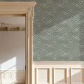 Woodland Waves Gray Mural Wallpaper - room preview 03