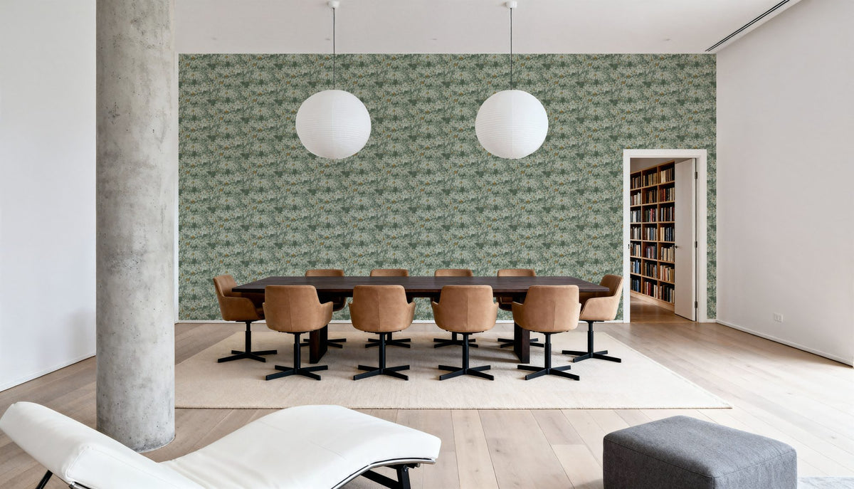 Fruit Tree Bower, Yellow on Laurel Mural Wallpaper - room preview 03