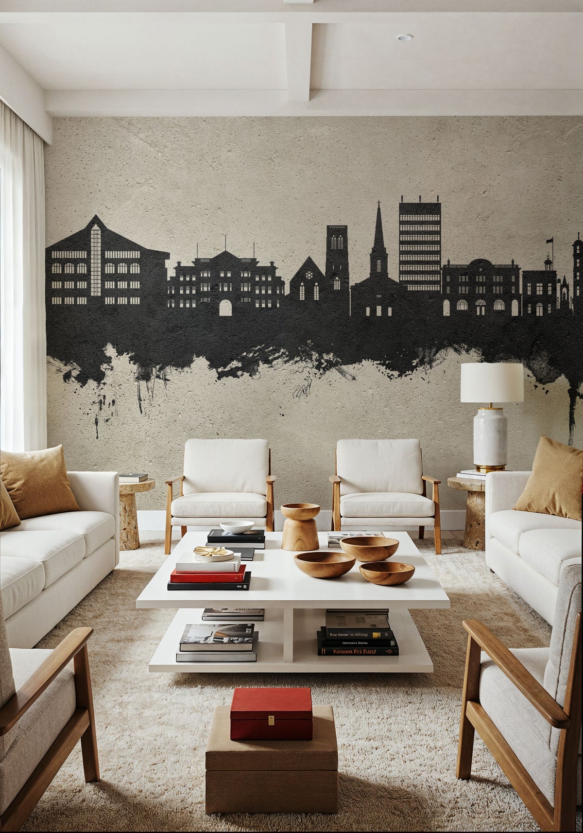 Maidstone England Skyline Concrete Mural Wallpaper - room preview 03