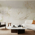 Transcendent Peony, Cream Mural Wallpaper - room preview 03