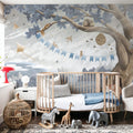 Oak Hill Slumber, Sky Blue Mural Wallpaper - room preview 03