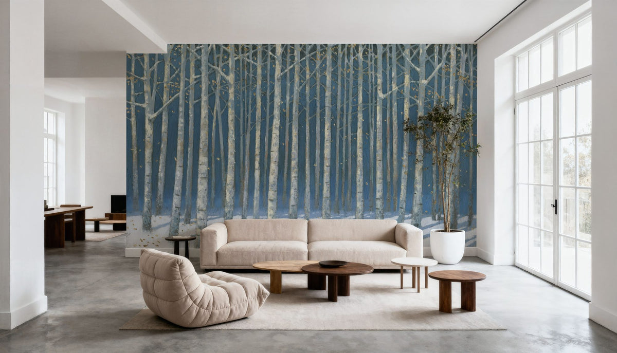 Shimmering Birches Mural Wallpaper - room preview 03