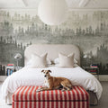 Mountainscape Silver Mural Wallpaper - room preview 03