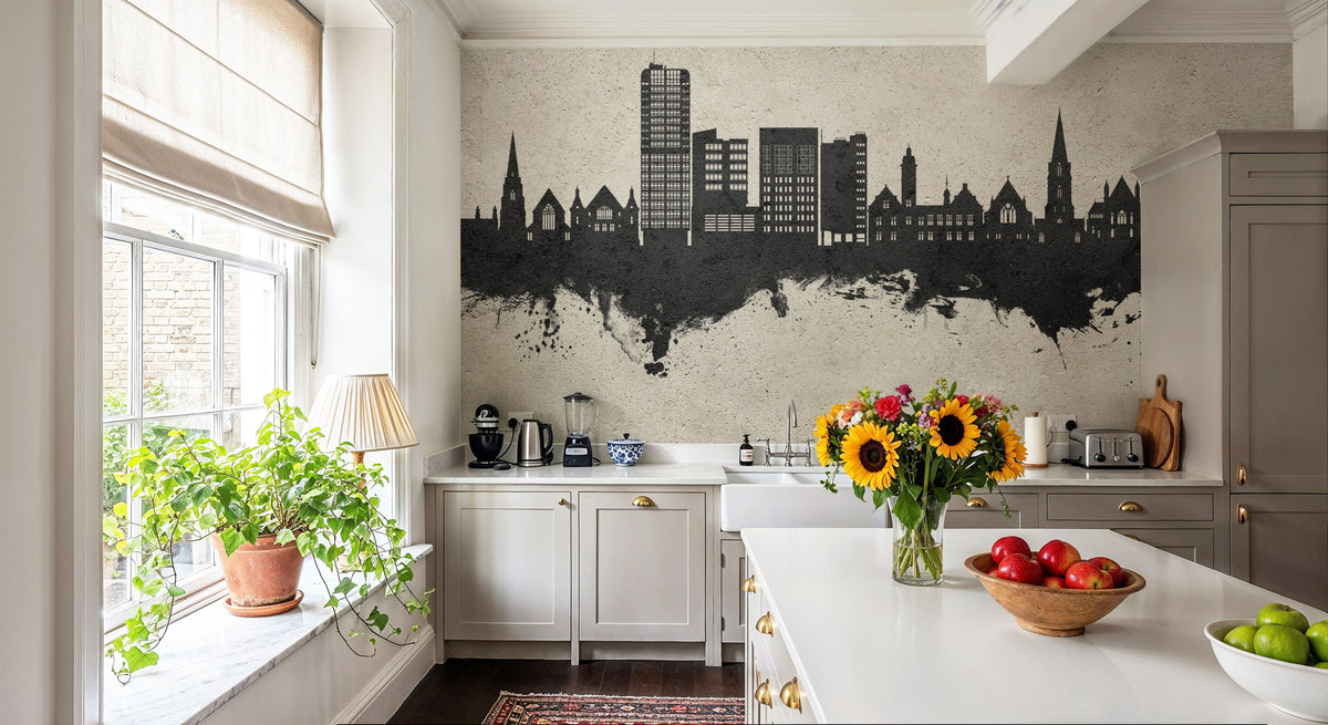 Swindon England Skyline Concrete Mural Wallpaper - room preview 03