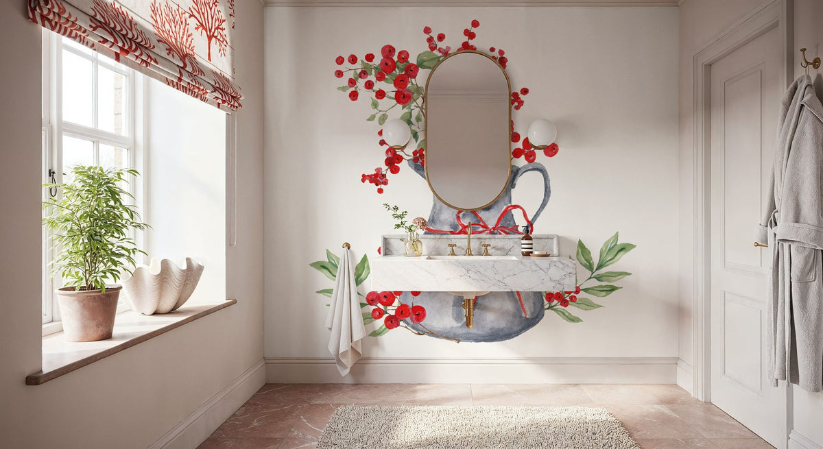 Winterberry Tidings IV Mural Wallpaper - room preview 03