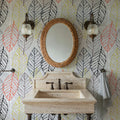 Happy Garden Grey Leaves Mural Wallpaper - room preview 03