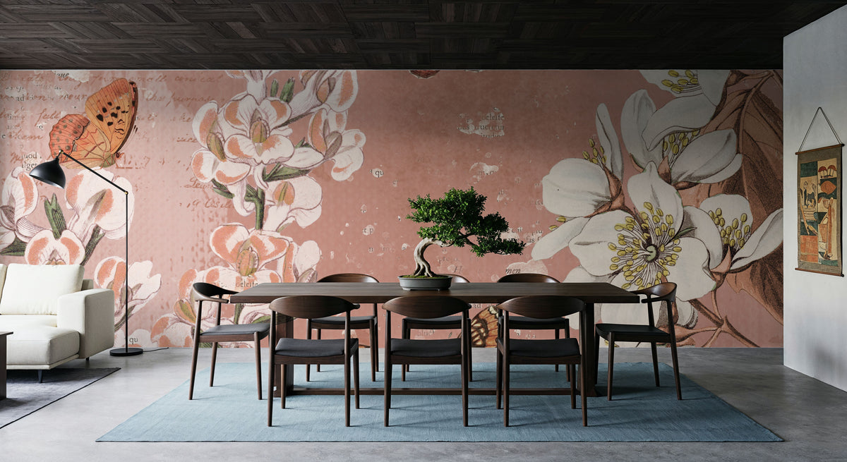 Flutter and Bloom III Mural Wallpaper - room preview 03