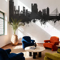 Swansea Wales Skyline Black & White Mural Wallpaper - room preview 03