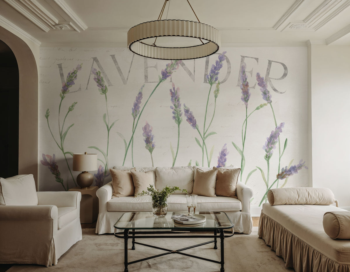 Lavender Fields I Mural Wallpaper - Light Tone - room preview 03
