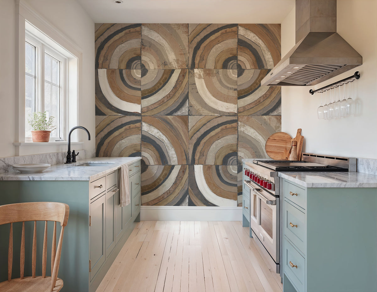 The Center I Abstract Dark Mural Wallpaper - room preview 03