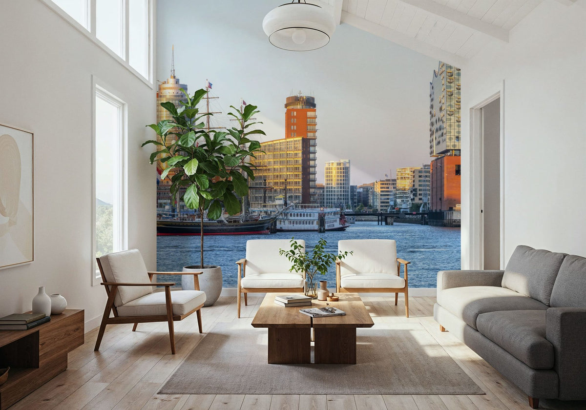 Harbor Sunset Mural Wallpaper - room preview 03