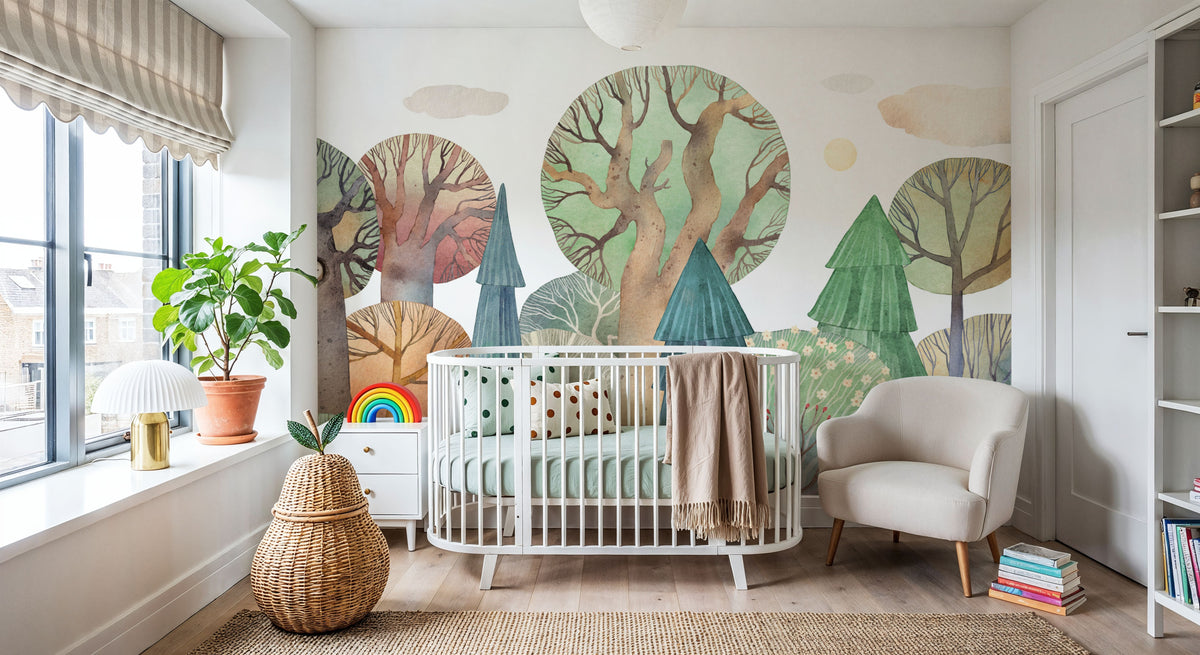 Owl's Forest Mural Wallpaper - room preview 03