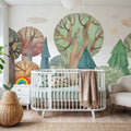 Owl's Forest Mural Wallpaper - room preview 03