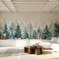 Juniper Treetops, Watercolor Mural Wallpaper - room preview 03