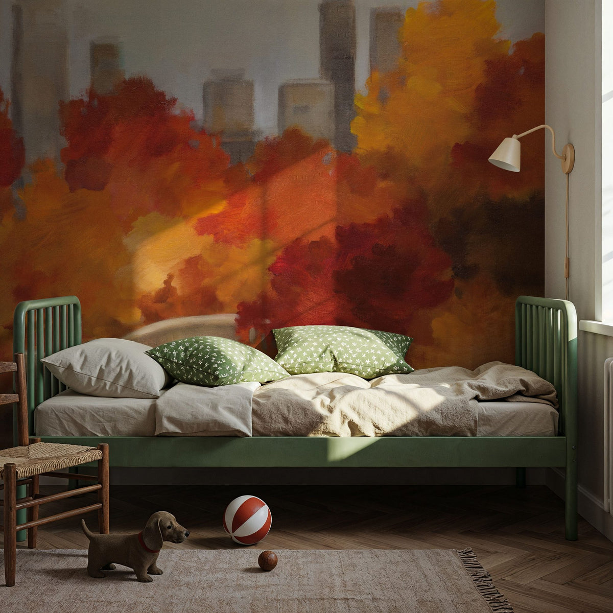 Central Park Autumn Mural Wallpaper - room preview 03