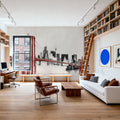 Skyline Crossing Red Mural Wallpaper - room preview 03