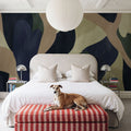 Dynamic Fields, Butter Yellow & Navy Mural Wallpaper - room preview 03