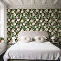 Moon Vine, Olive Green Mural Wallpaper - room preview 03