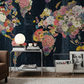 Botanical Floral Map Mural Wallpaper - room preview 03