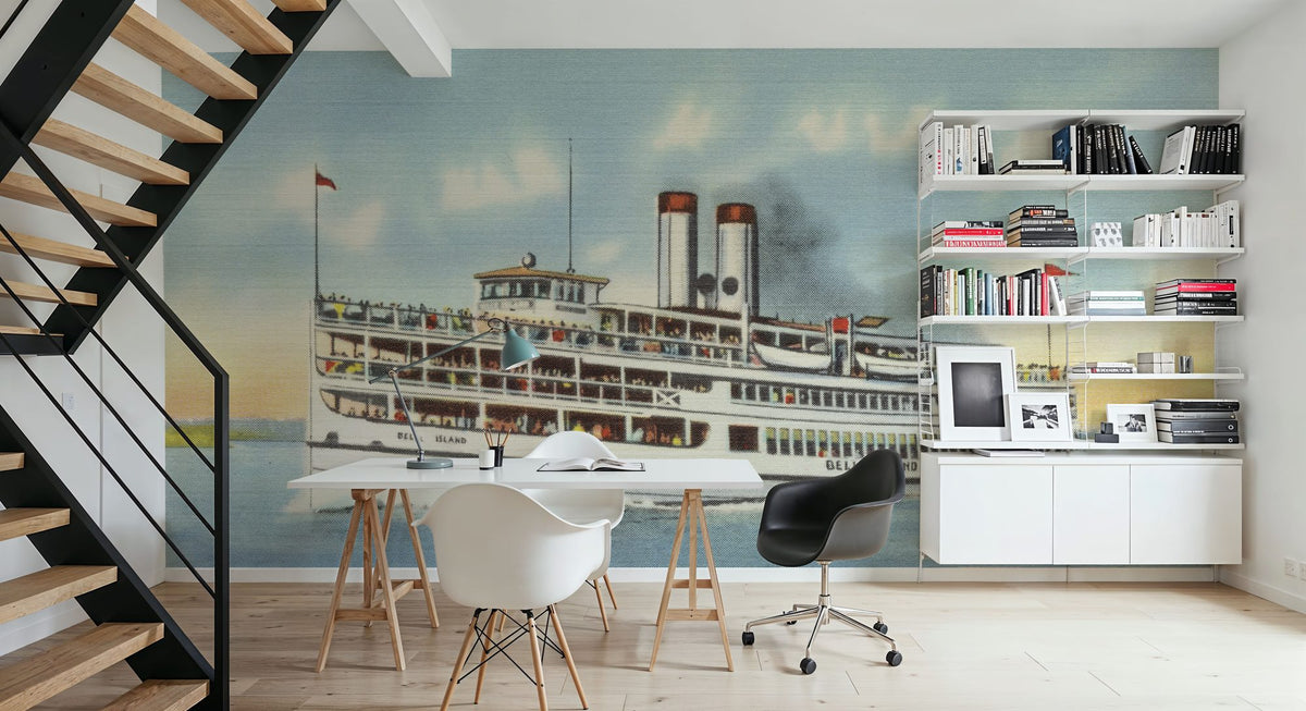 Greetings From Belle Island Mural Wallpaper - room preview 03
