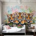 Tiger Cubs - Cute Baby Animals Series Mural Wallpaper - room preview 03