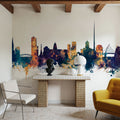 Dublin Ireland Skyline Blue & Bronze Mural Wallpaper - room preview 03