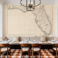 Vintage Florida Map Mural Wallpaper - room preview 03