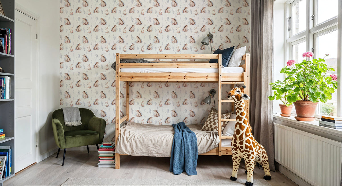 Hi Rabbit Mural Wallpaper - room preview 03