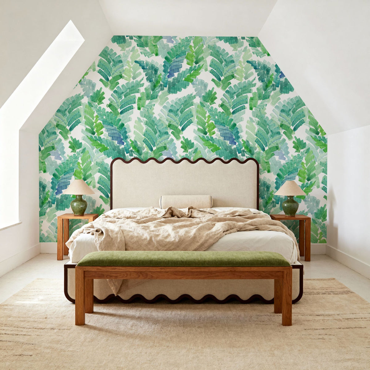 Tropical Fern Cascade Mural Wallpaper - room preview 03
