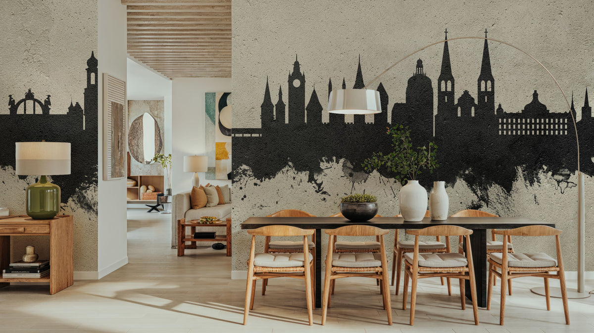 Lucerne Switzerland Luzern Skyline Concrete Mural Wallpaper - room preview 03