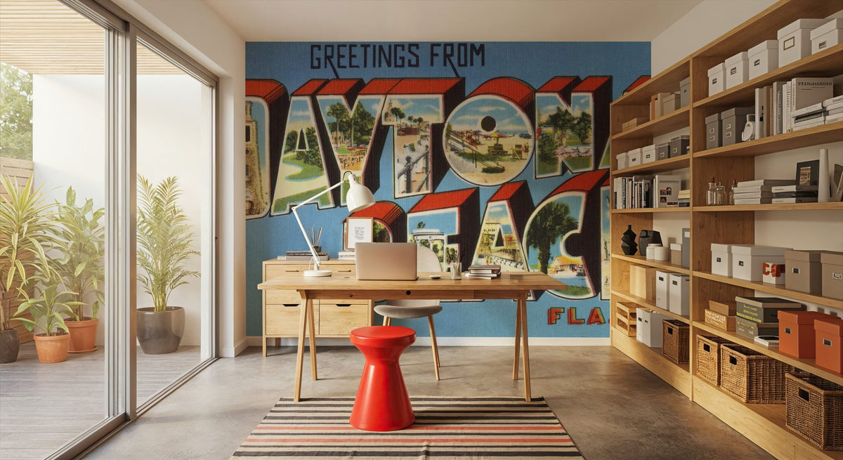Greetings From Daytona Beach Mural Wallpaper - room preview 03