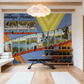 Greetings From Lake Winnipesaukee Mural Wallpaper - room preview 03