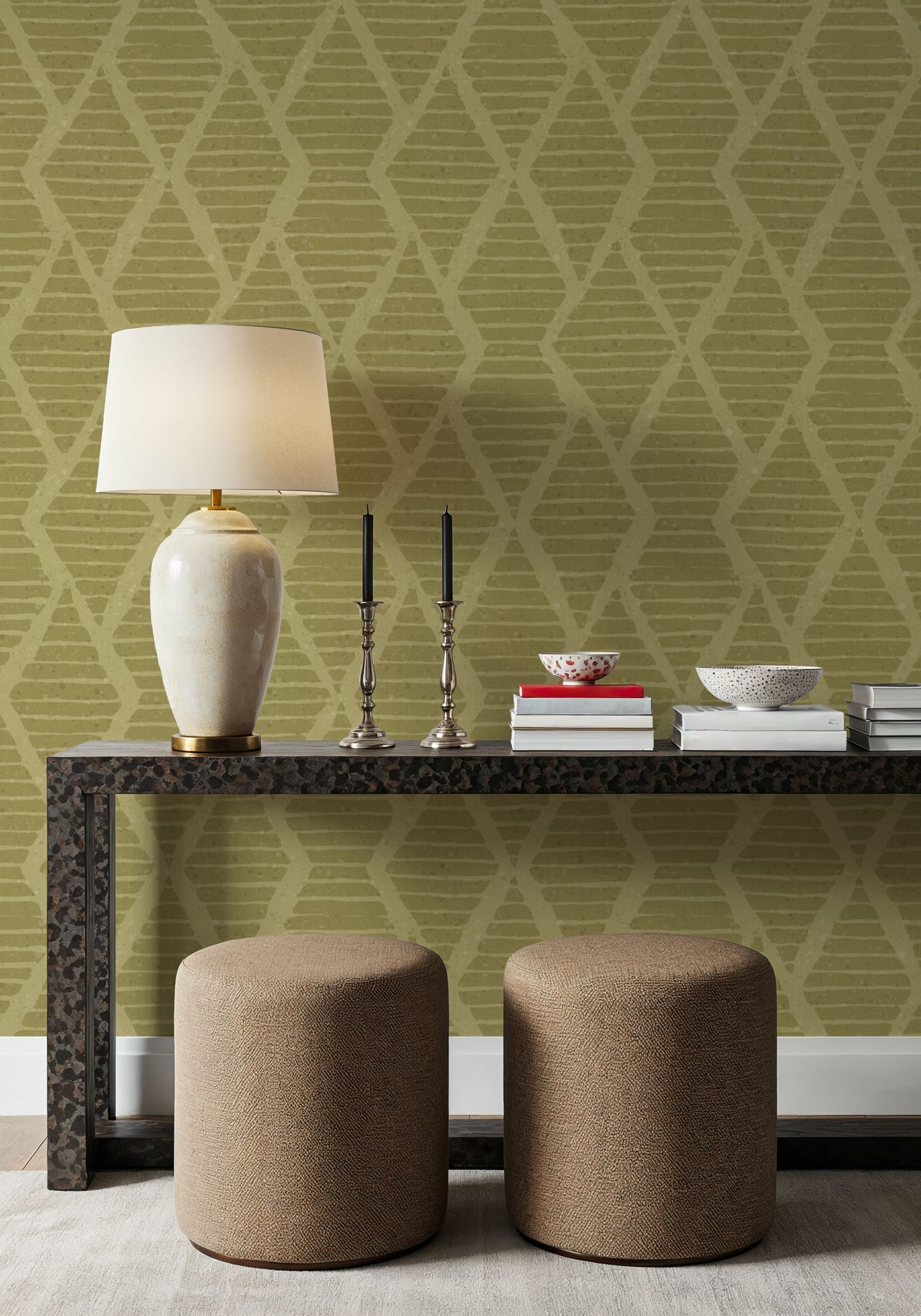 Harvest Time Swamp Green Mural Wallpaper - room preview 03