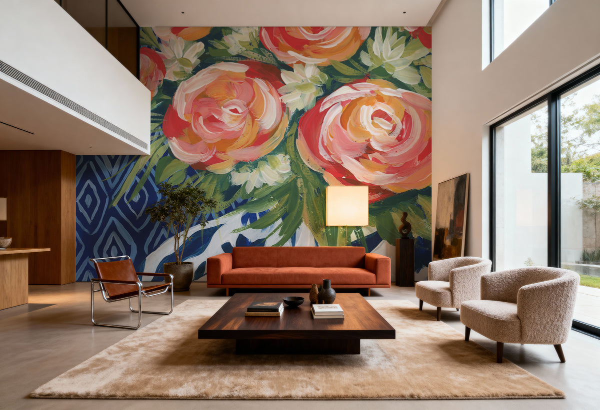 Mediterranean Blooms I Mural Wallpaper - room preview 03