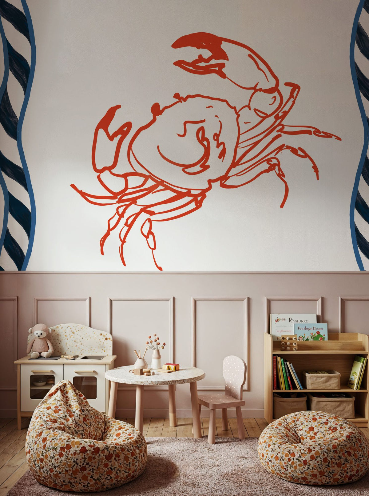 Sea Doodles IV Mural Wallpaper - room preview 03