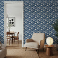 Country Flowery Blue Mural Wallpaper - room preview 03