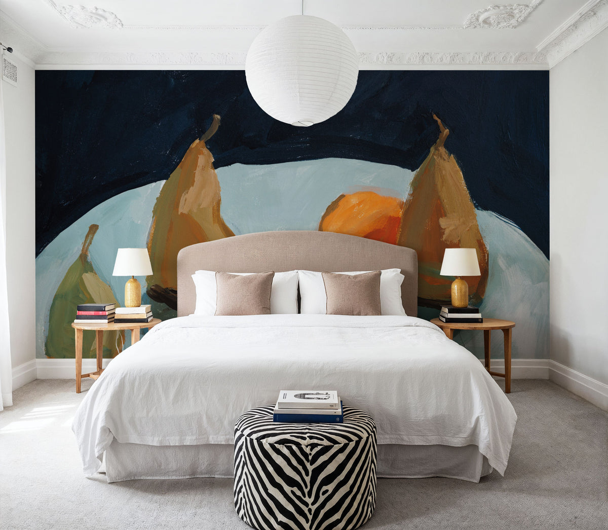 Pear and Orange Mural Wallpaper - room preview 03