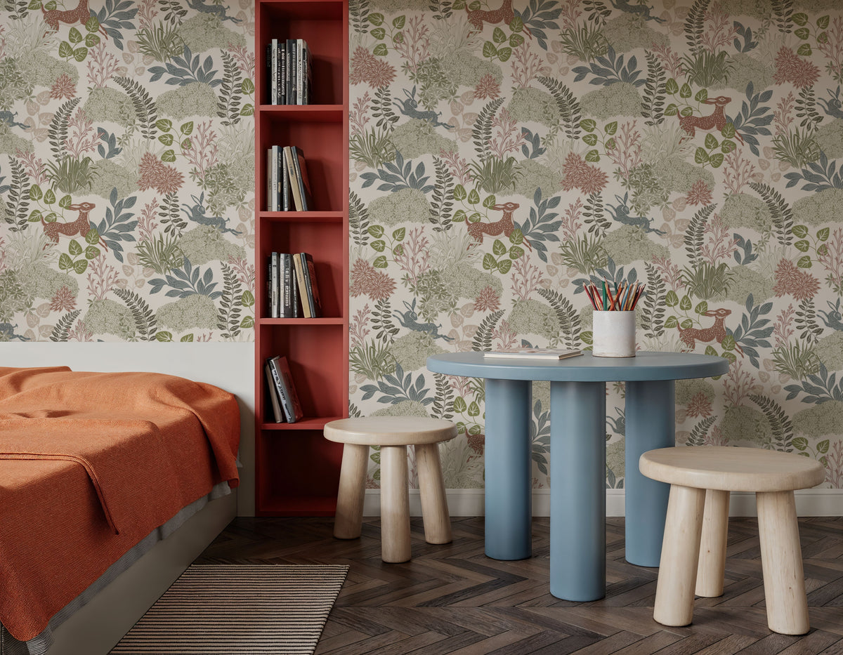 Wild and Free Pattern, Eggshell Mural Wallpaper - room preview 03