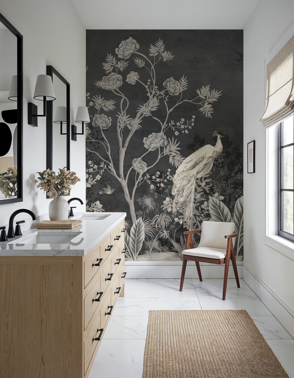 White Birds Mural Wallpaper - room preview 03