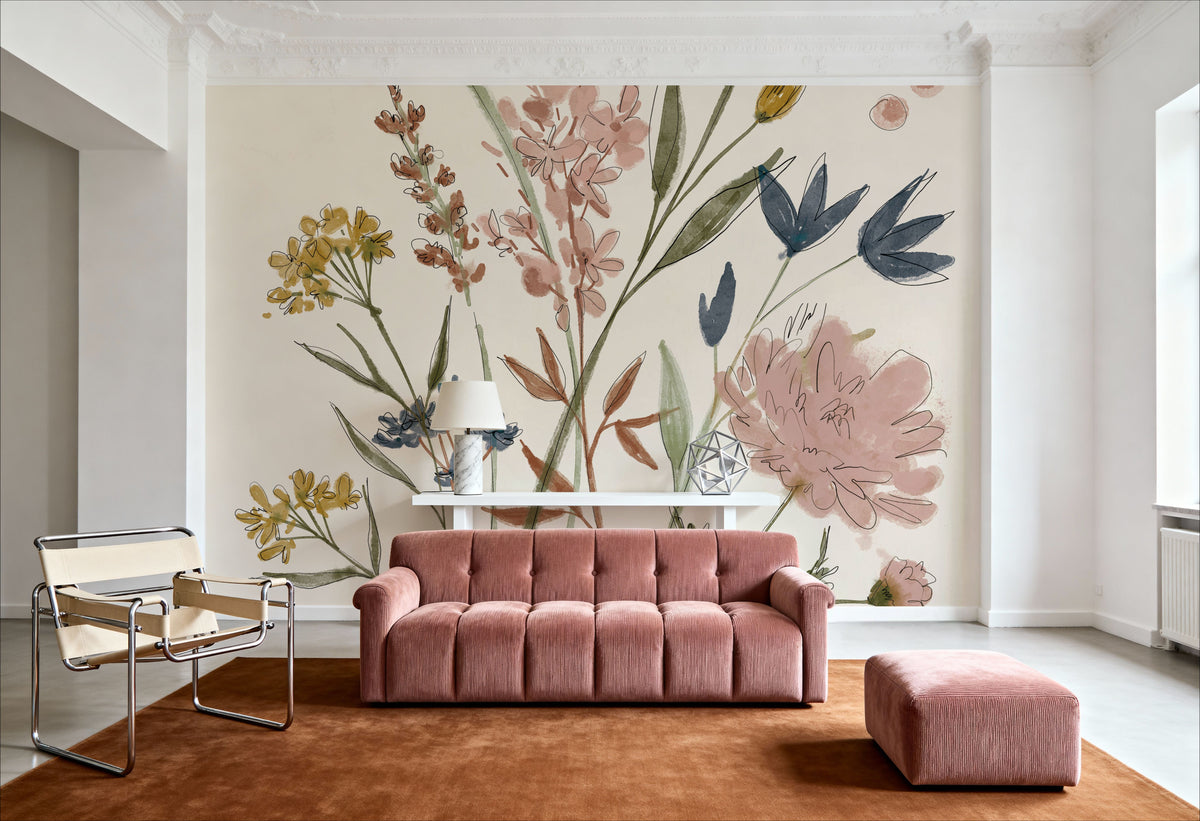 Full Bloom III Honeybloom Mural Wallpaper - room preview 03